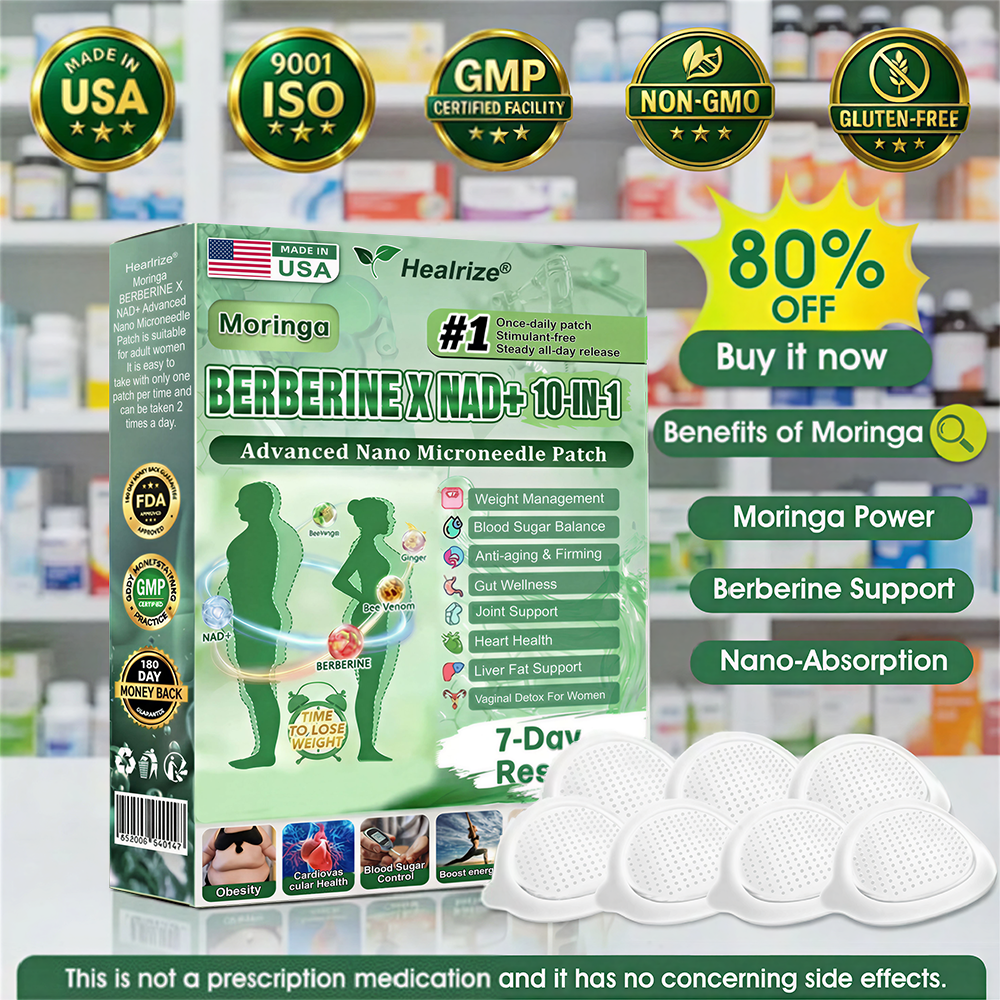 𝐎𝐟𝐟𝐢𝐜𝐢𝐚𝐥 𝐔𝐒 𝐒𝐭𝐨𝐫𝐞 🇺🇸  | 🧑‍⚕️Healrize® Moringa · Berberine × NAD+ 𝟏𝟎-𝐢𝐧-𝟏 𝐀𝐝𝐯𝐚𝐧𝐜𝐞𝐝 𝐍𝐚𝐧𝐨 𝐌𝐢𝐜𝐫𝐨𝐧𝐞𝐞𝐝𝐥𝐞 𝐏𝐚𝐭𝐜𝐡 — 𝐎𝐧𝐜𝐞 𝐃𝐚𝐢𝐥𝐲, 𝐕𝐢𝐬𝐢𝐛𝐥𝐞 𝐑𝐞𝐬𝐮𝐥𝐭𝐬 𝐢𝐧 𝟕 𝐃𝐚𝐲𝐬 - Ap