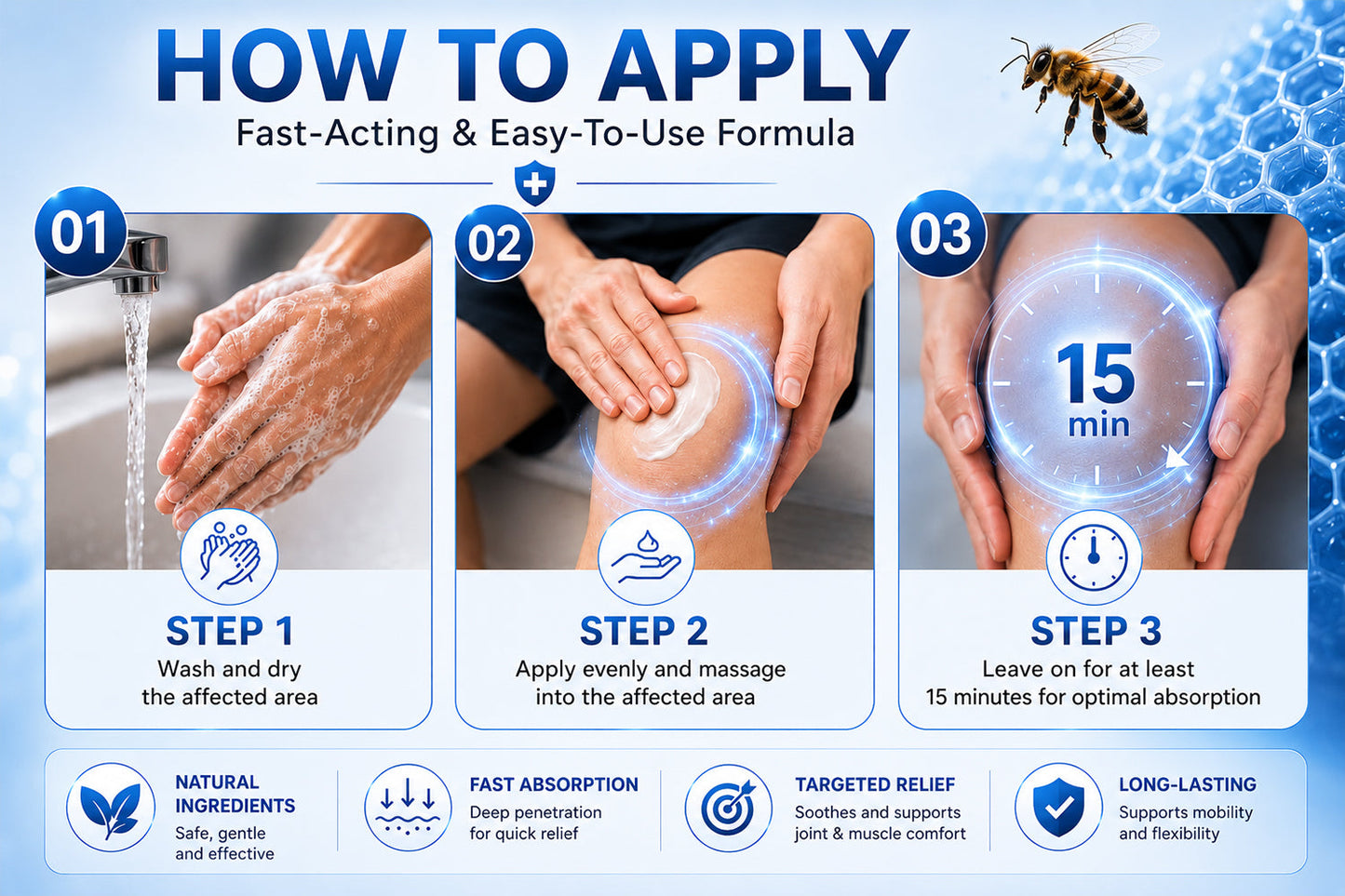 🎁Healrize® Bee Venom Joint Relief Cream 💪💪Powerful Bee Venom Cream for Joint & Muscle Pain Relief – Feel Comfort in Minutes