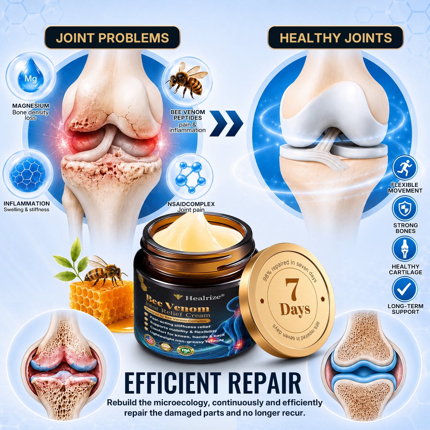 🎁Healrize® Bee Venom Joint Relief Cream 💞Fast-Acting Comfort for Stiff Knees, Hands, Back & Everyday Joint Discomfort