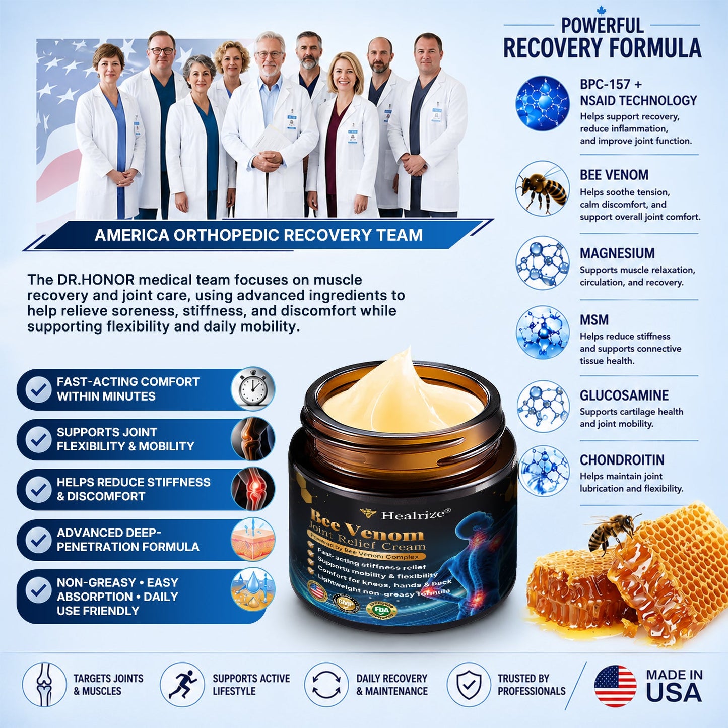 🎁Healrize® Bee Venom Joint Relief Cream 💞Targets stiff, sore joints in knees, hands, shoulders, back & more — so you can move easier every day
