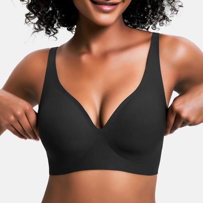 💪NESLEMY Women’s Wireless Deep V Push-Up Bralette - Aa