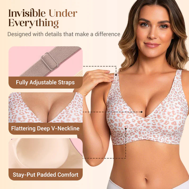 💪NESLEMY Women’s Wireless Deep V Push-Up Bralette - Aa
