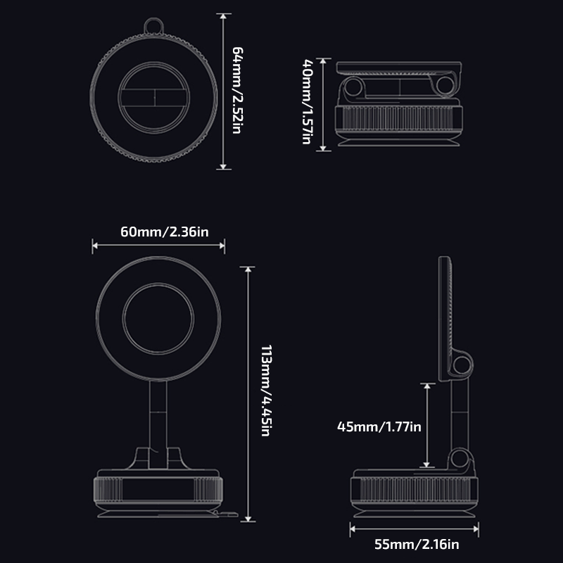Vacuum Magnetic Suction Car Phone Holder